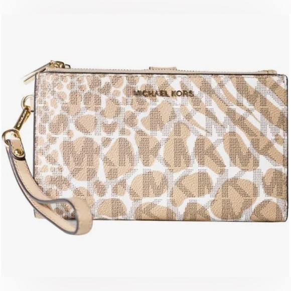 Michael Kors‎ Animal Print Double Zip Wristlet